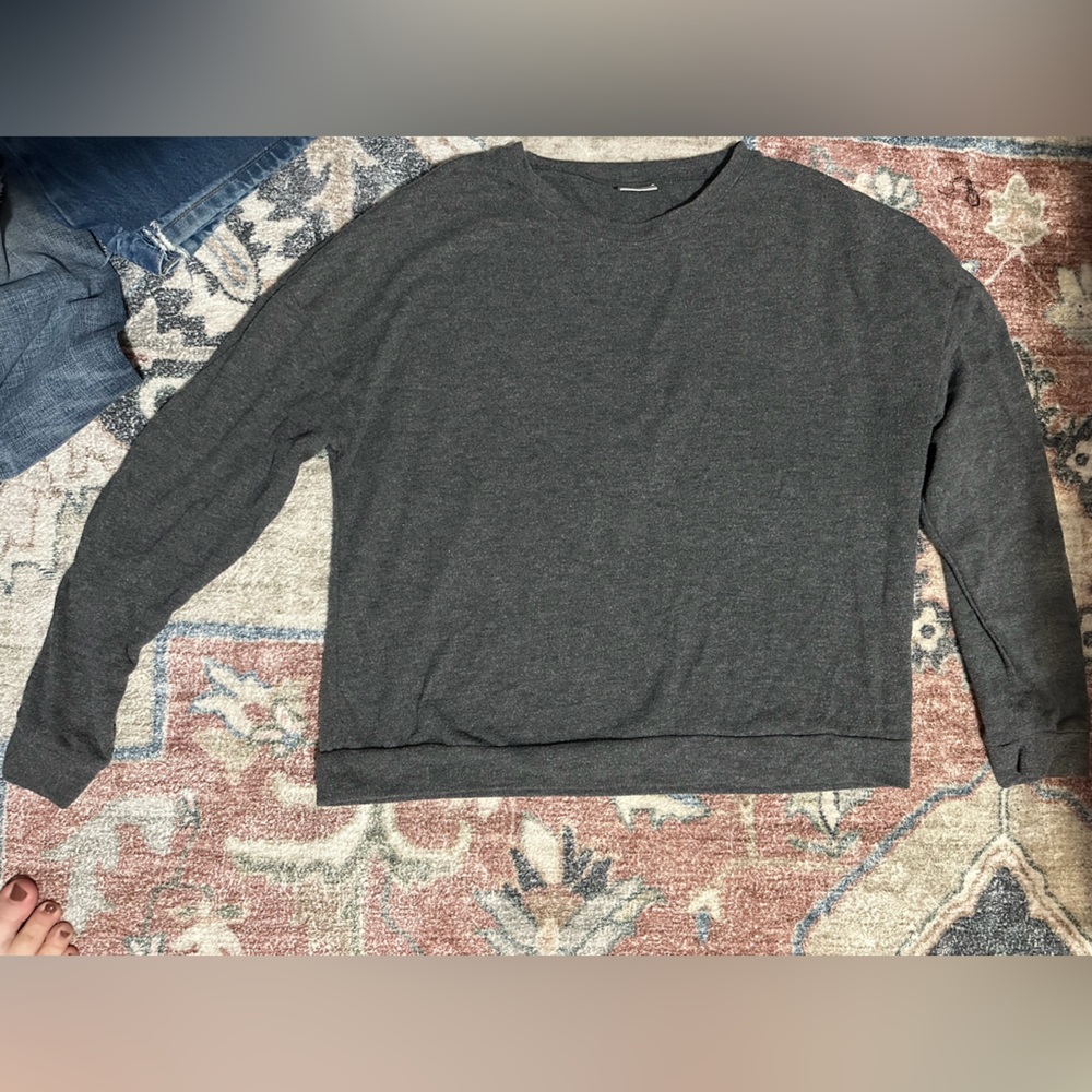 Gray Long Sleeve Top